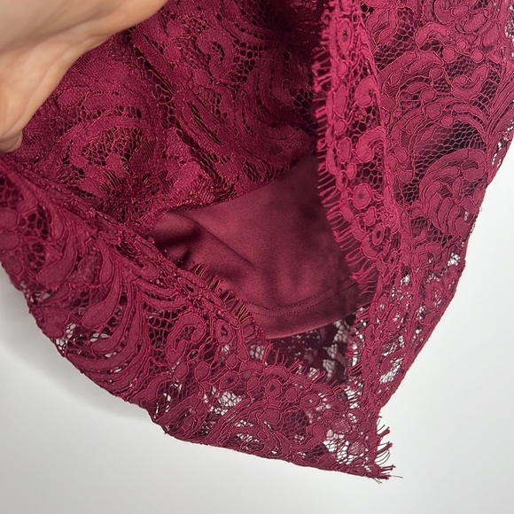 NWT Lulu’s License to Love Burgundy Maroon Lace Bodycon Sleeveless Mini Dress - Picture 11 of 11